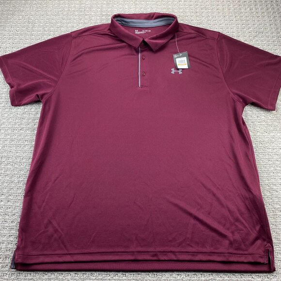 Under ARMOUR Golf Shirt Men 4XL Burgundy New With Tags Outdoor Polo Shirt Casual - Picture 1 of 11